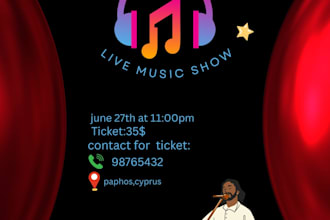 design a professional live music event poster or flyer