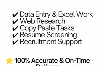 provide HR support, recruitment assistance, and data entry service