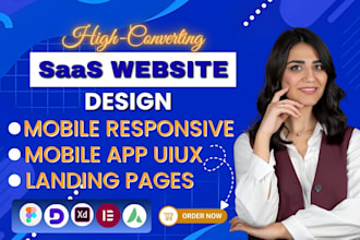 design a saas website or mobile app UI UX that converts