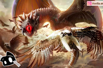 draw a professional custom dragon illustration