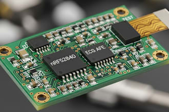 design miniature medical wearable pcb with nrf52840, ecg afe ble