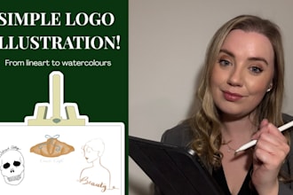 hand draw a simple logo or illustration