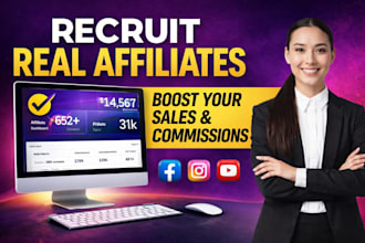 recruit real targeted affiliates for your ecommerce or saas