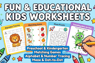 create worksheets, educational content for kids