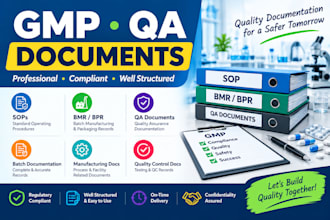 create gmp sop bmr bpr and pharmaceutical QA documents