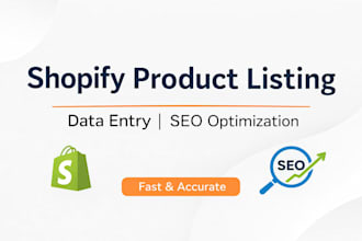 shopify product listing data entry and on page seo