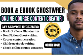 ghostwrite ebook online course, course creation, amazon kindle self help ebook