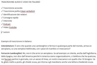 trascrivo audio e video in lingua italiana