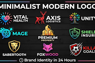 design a minimalist modern logo and brand identity in 24 hours