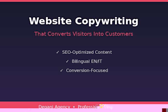 write SEO website copy, landing page content, and sales page copywriting