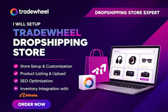setup tradewheel dropshipping store product listing upload seo website alibaba
