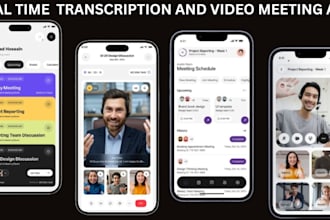 build real time transcription, note taking, task mgt, chat and video meeting app