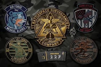 design modern stunning military patch, and badge logo for you