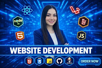 develop custom website as full stack website developer, website development