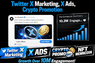 do organic twitter x marketing x ads growth follower crypto nft promotion