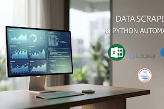 do web scraping, python automation and dashboards