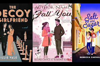 do custom romance book cover, fantasy romance, book cover illustration