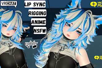 do 3d vrchat character model, furry anime avatar, nsfw vtuber model, vseeface
