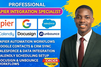 integrate zapier automation google contact salesforce calendly docusign unbounce