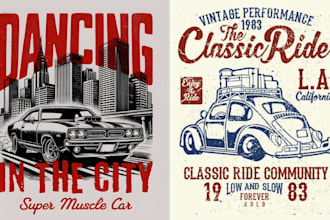 design retro vintage tshirt design illustration merch tshirt brand and apparel