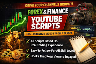 write high retention forex, crypto, finance youtube scripts to keep viewers hook