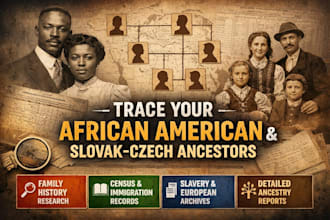 geneology research, african american slovak and czech ancestors, family history,