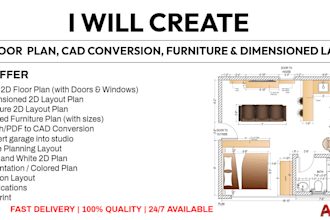 create professional 2d floor plan and furniture layouts
