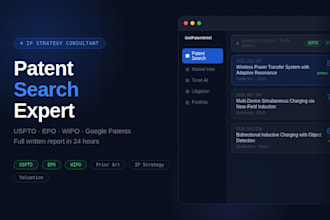 do a patent search and written report