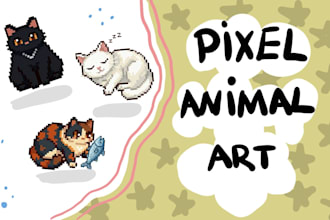 create cute pixel animal art for you