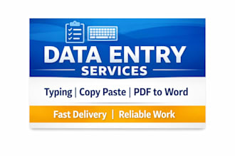 data entry typing copy paste virtual assistant pdf to word