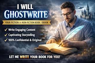 ghostwrite a fiction or non fiction book or an ebook