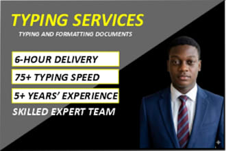 fast typing services, retype scanned documents