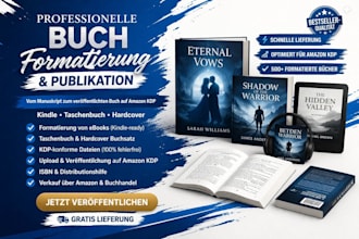 professionelle formatierung und verffentlichung für amazon KDP