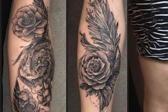 create sleeve tattoo design in geometric style