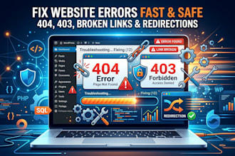 fix wordpress issues fix 404, 403,redirection XML sitemap and crititical errors