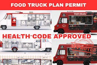 design permit ready food trailer food truck van drawing car food truck design