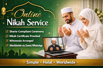 provide full online nikah package with imam, witnesses texas