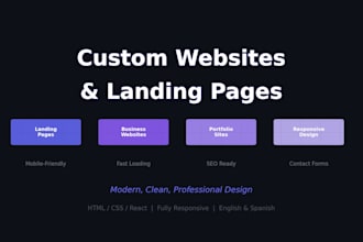 create a professional website or landing page