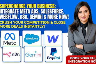 integrate meta ads webflow jotform n8n gemini paypal xero salesforce tidycal n8n