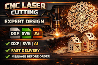 do cnc laser cutting and engraving design in dxf svg