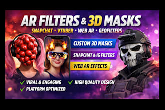 ar filter snapchat filter 3d vtuber mask web ar geofiter 3d masks burnt peanut