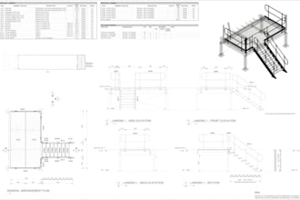 create professional detailed technical 2d drawings