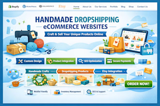 squarespace handmade dropshipping product store craft business ecommerce website