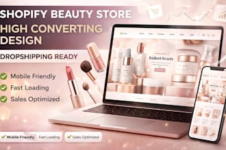 design skincare shopify store beauty cosmetics website makeup dropshipping store