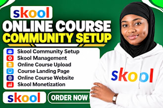 setup skool online community setup skool online course setup skool community