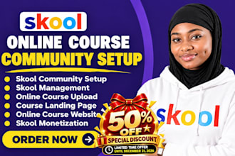 skool online community setup skool online course creation skool community setup