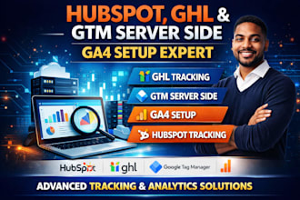 setup hubspot tracking, ghl tracking setup GTM server side setup ga4 setup