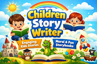 ghostwrite children story book, engaging kids story, moral story book writer