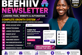 beehiiv newsletter, ai automation, landing page and website design