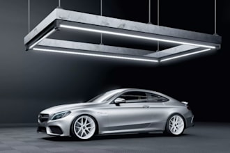 realistic 3d car studio, showroom interior,studio environment, automotive render